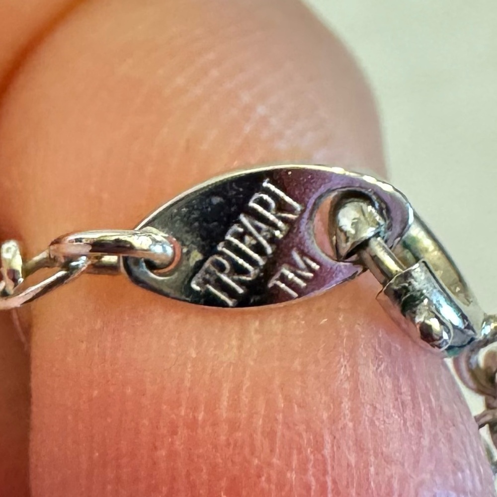 VTG Crown Trifari Silvertone Filigree Lace Links 24" Dainty Necklace Minimilist - Picture 12 of 16